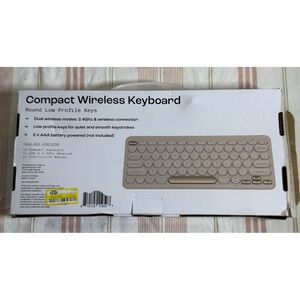 North Compact Wireless Keyboard Round Low Profile Keys Champagne Gold